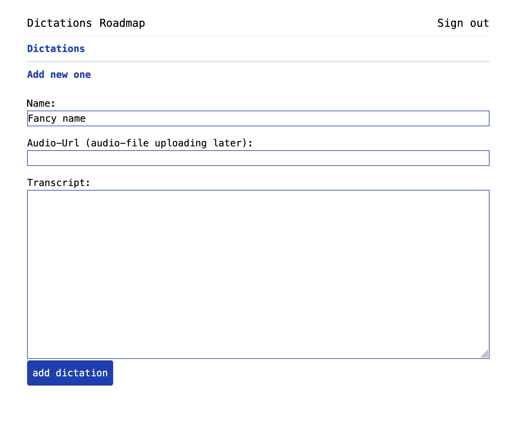 Add dictation