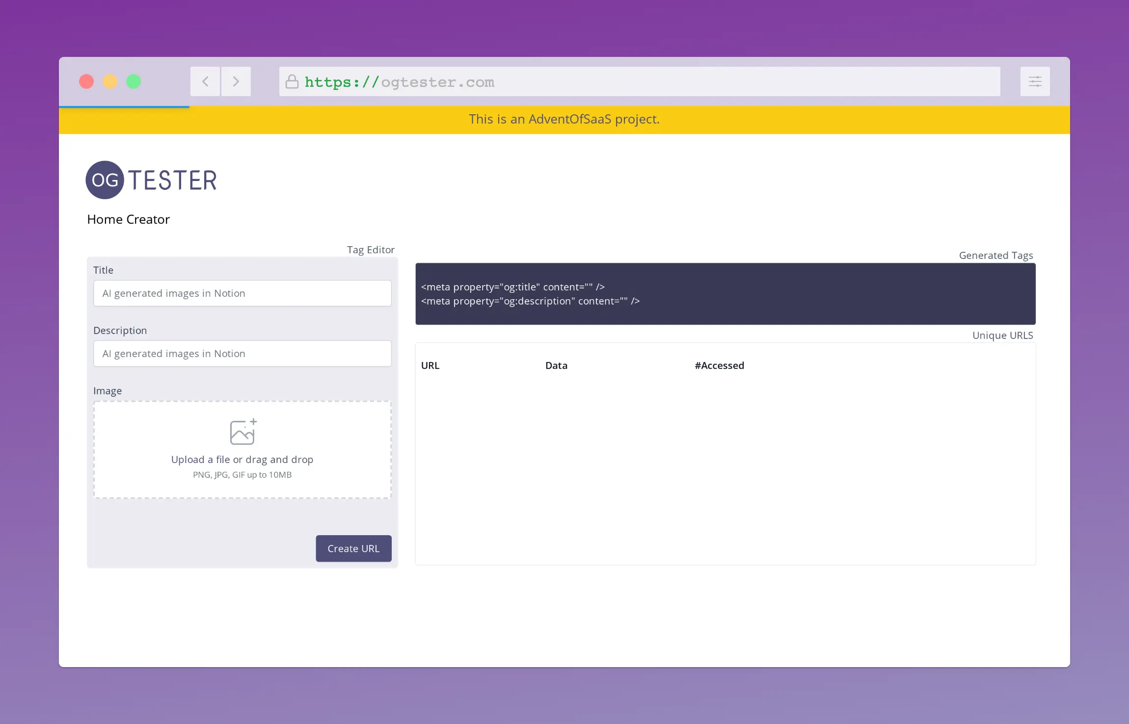 Creator page